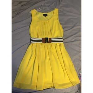 Yellow belted dress